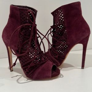 Steve Madden Burgundy Lace-Up Heels